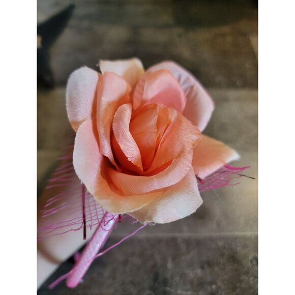 Pink flower floral youth headband accessory - Picture 5 of 6